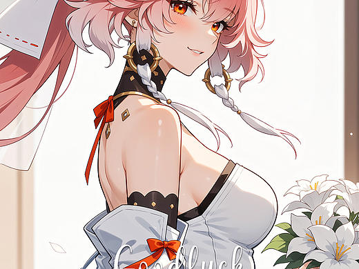 长离手捧百合，温柔藏于眼底（个人主页-ZNzQzMDUxOTI=） - AI作品 - 站酷设计师时城壁纸原创素材 - 站酷ZCOOL
