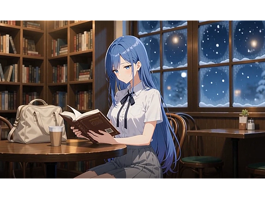 雪夜读书(个人主页-ZNzQzMDQ0NTI=) - AI作品 - 站酷设计师熊猫爱吃小竹子原创素材 - 站酷ZCOOL