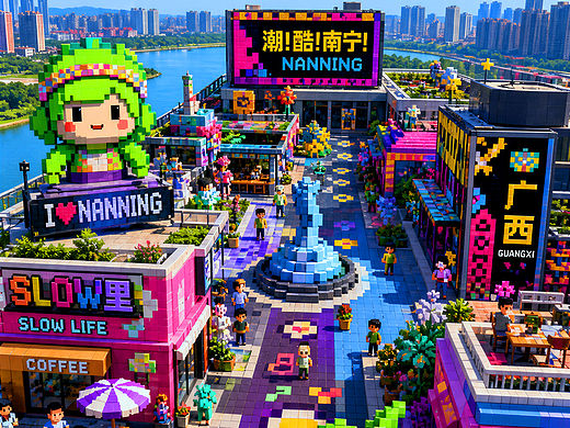 《广西规划馆・SLOW 里》像素文旅艺术综合体 👾（个人主页-ZNzQzMDY2MTY=） - 商业空间设计 - 站酷设计师设计风向标陈涛原创素材 - 站酷ZCOOL