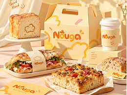 🧡暖调烘焙 VI｜NOUGA 面包咖啡品牌设计