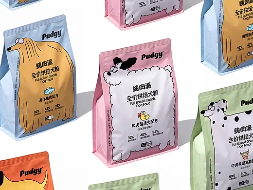 「Pudgy®纯肉派」宠物食品狗粮包装设计