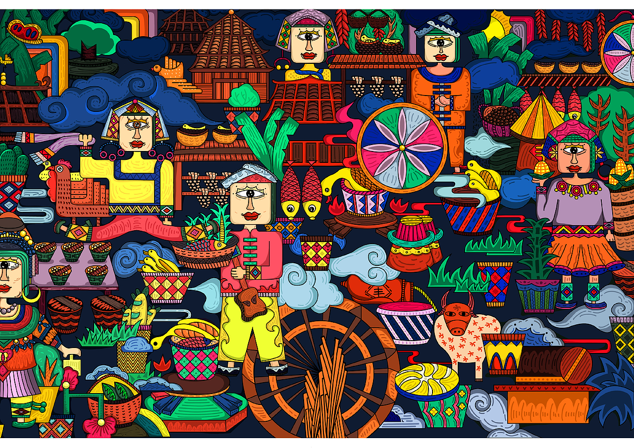 《過侗年》（圖ZNjkxMTg5NzI=） - 商業(yè)插畫 - 站酷設(shè)計師相信未來相信未來原創(chuàng)素材 - 站酷ZCOOL