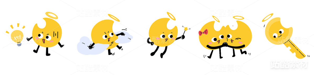 卡通創(chuàng)意IP可愛月亮動(dòng)作延展（主預(yù)覽-1471） - 未分類 - 站酷設(shè)計(jì)師ChuCi_楚西原創(chuàng)素材 - 站酷ZCOOL