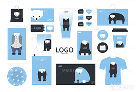 北歐風(fēng)白熊北極熊視覺系統(tǒng)VI插畫紋（導(dǎo)航-1513） - 未分類 - 站酷設(shè)計(jì)師Fireye峰原創(chuàng)素材 - 站酷ZCOOL