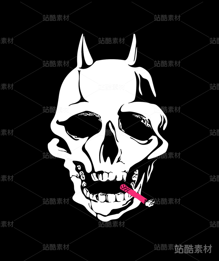 烟鬼海盗旗骷髅潮流服装印花TEE图（主预览-1552） - 未分类 - 站酷设计师Fireye峰原创素材 - 站酷ZCOOL