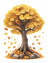 4款金黄色的银杏树插画免抠PNG素(导航-1776) - 未分类 - 站酷设计师明原创素材 - 站酷ZCOOL