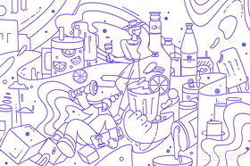 插画 都市 墙绘素材 休闲娱乐（导航-1963） - 未分类 - 站酷设计师ChuCi_楚西原创素材 - 站酷ZCOOL