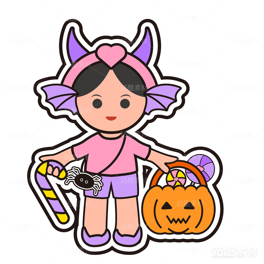万圣节贴纸-不给糖就捣蛋（主预览-2111） - 未分类 - 站酷设计师浅夏autumn原创素材 - 站酷ZCOOL