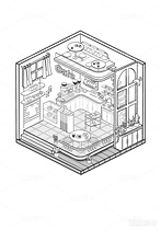 蜂巢小房间-C4D-OC渲染-厨房（导航-2322） - 未分类 - 站酷设计师我就是NiaoNiao原创素材 - 站酷ZCOOL