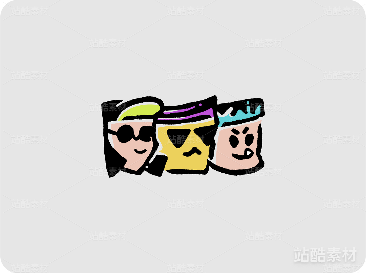 综艺logo人物logo插画log