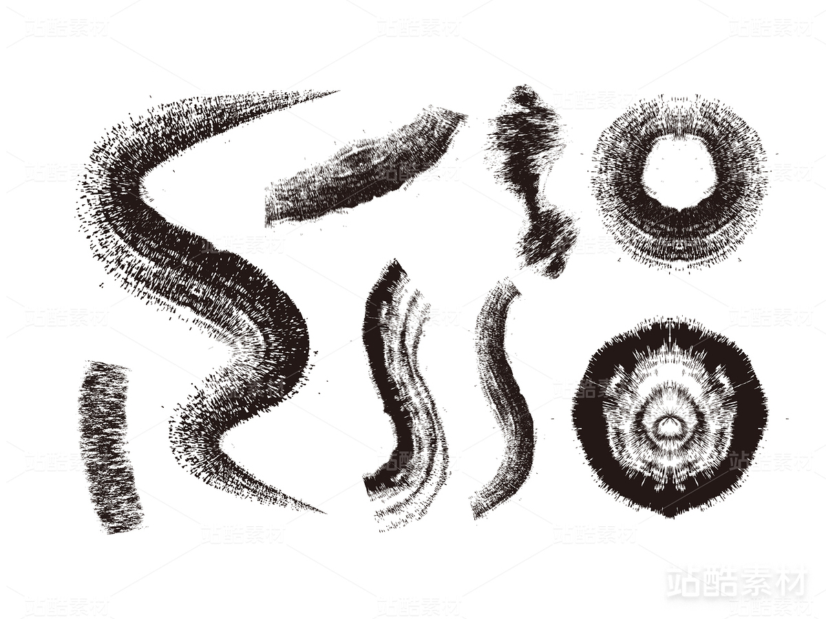 矢量中式山水水墨墨点飞沫笔刷毛笔纹（主预览-2896） - 未分类 - 站酷设计师KOLIAMIRO原创素材 - 站酷ZCOOL