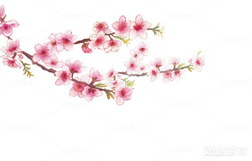 水彩手绘桃花插图（导航-3222） - 未分类 - 站酷设计师金垒山人原创素材 - 站酷ZCOOL