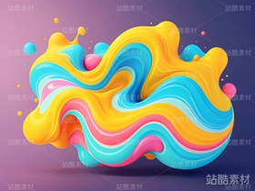 10款3D质感抽象波浪幻彩背景免费(导航-3617) - 未分类 - 站酷设计师明原创素材 - 站酷ZCOOL