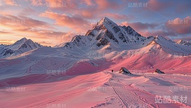 12張粉紅色調(diào)雪山高清圖片（免費(fèi)）（導(dǎo)航-3734） - 未分類 - 站酷設(shè)計(jì)師明原創(chuàng)素材 - 站酷ZCOOL