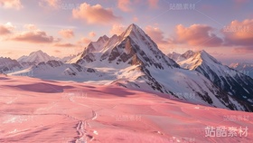 12張粉紅色調(diào)雪山高清圖片（免費(fèi)）（導(dǎo)航-3737） - 未分類 - 站酷設(shè)計(jì)師明原創(chuàng)素材 - 站酷ZCOOL