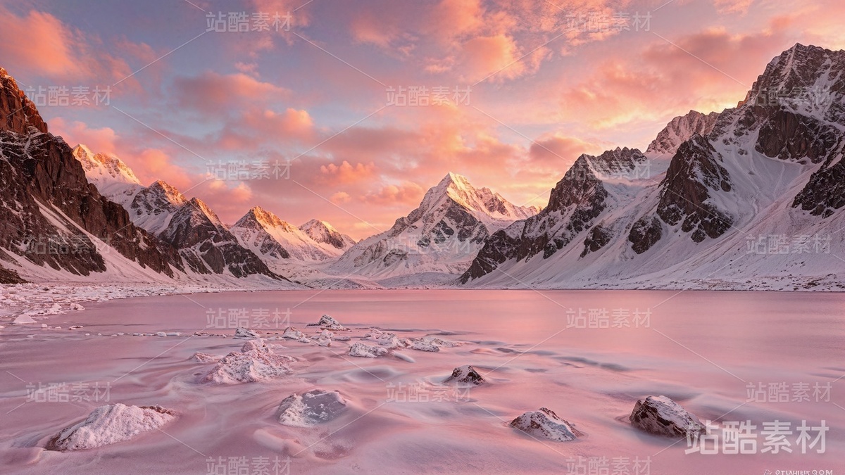 12張粉紅色調(diào)雪山高清圖片（免費(fèi)）（主預(yù)覽-3738） - 未分類 - 站酷設(shè)計(jì)師明原創(chuàng)素材 - 站酷ZCOOL