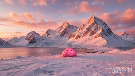 12張粉紅色調(diào)雪山高清圖片（免費(fèi)）（導(dǎo)航-3732） - 未分類 - 站酷設(shè)計(jì)師明原創(chuàng)素材 - 站酷ZCOOL