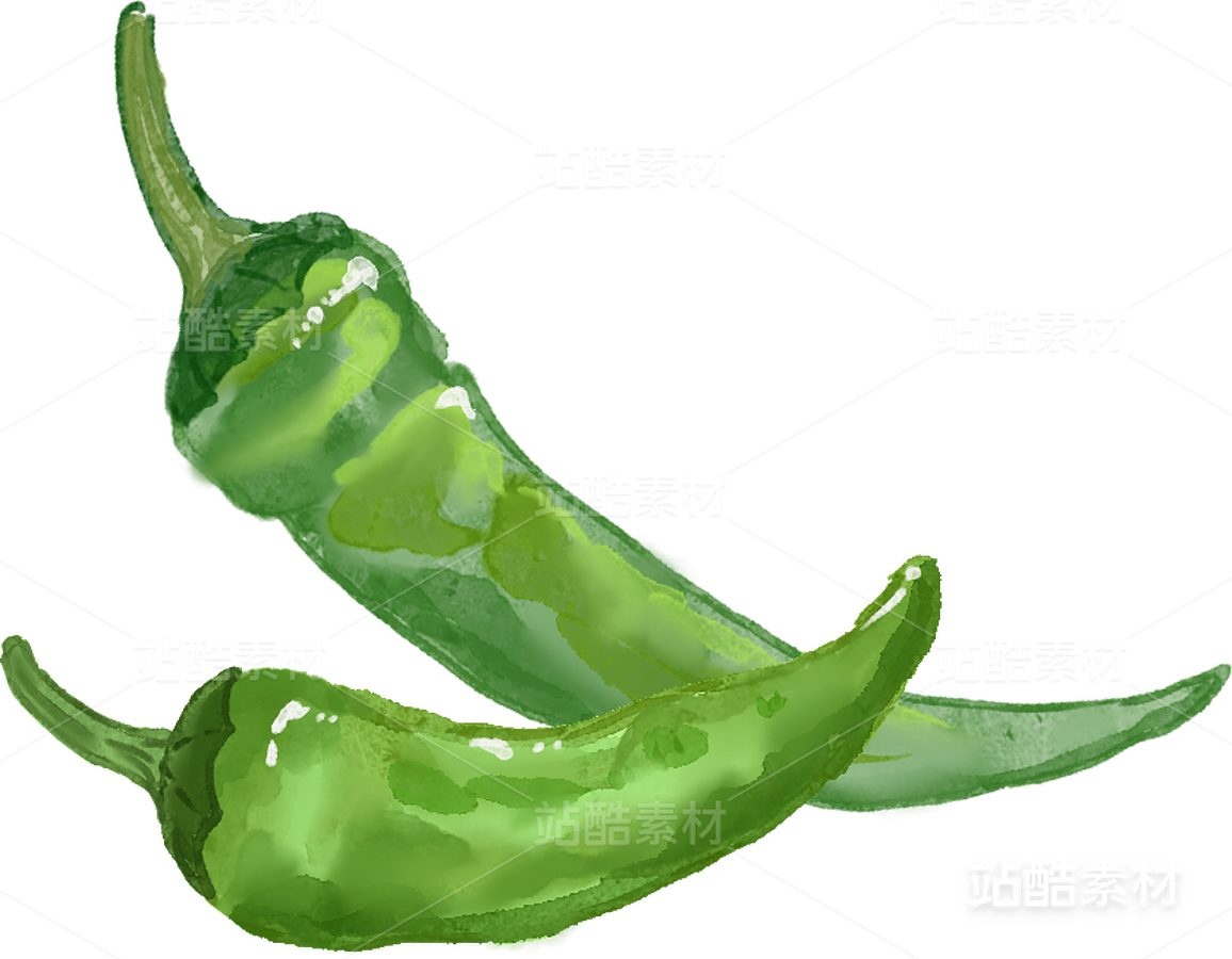 水墨菜品-青椒煮肉（主预览-3800） - 未分类 - 站酷设计师泰泰的IP原创素材 - 站酷ZCOOL