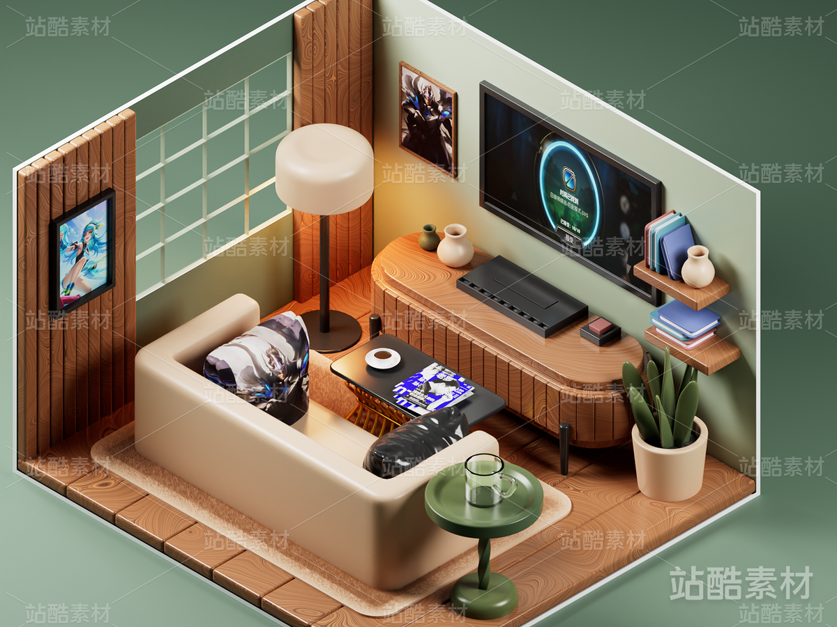 UI_3D等距房间系列（主预览-6335） - 未分类 - 站酷设计师UI设计师吧原创素材 - 站酷ZCOOL
