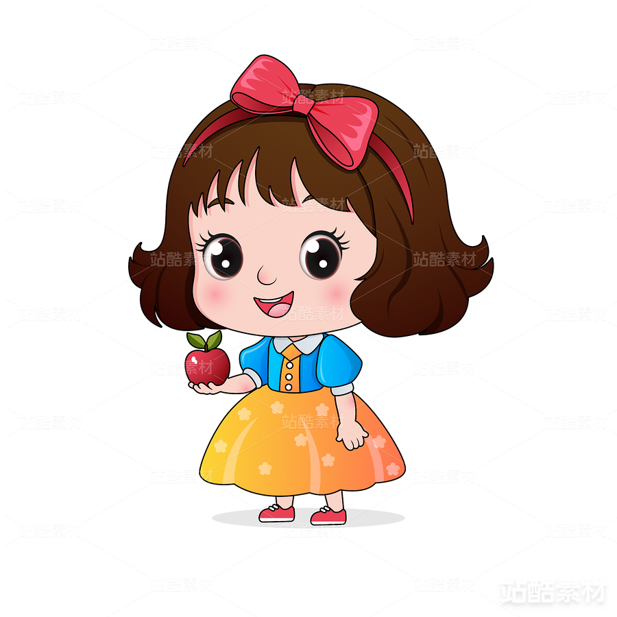 矢量人物插画小女孩可爱公主苹果（主预览-7219） - 未分类 - 站酷设计师魂淡HUNDAN原创素材 - 站酷ZCOOL