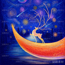 星空下的小鹿 | 原创插画（导航-7614） - 未分类 - 站酷设计师卡尔艺术插画原创素材 - 站酷ZCOOL