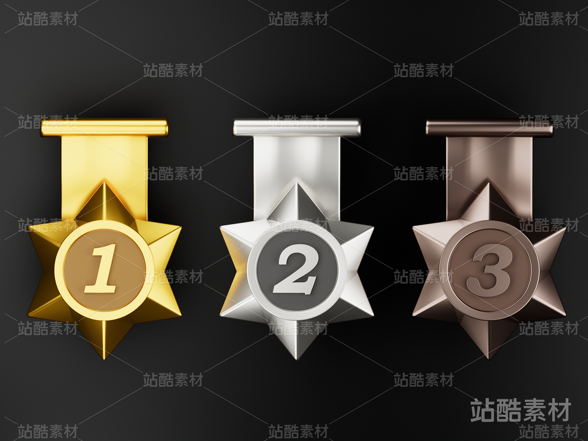 UI_3D图标“金银铜”奖牌（主预览-7666） - 未分类 - 站酷设计师UI设计师吧原创素材 - 站酷ZCOOL