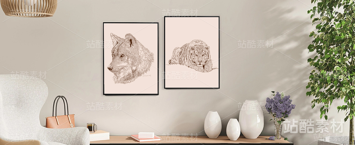 狼|野生動(dòng)物|手繪（主預(yù)覽-7750） - 未分類 - 站酷設(shè)計(jì)師卡爾藝術(shù)插畫原創(chuàng)素材 - 站酷ZCOOL