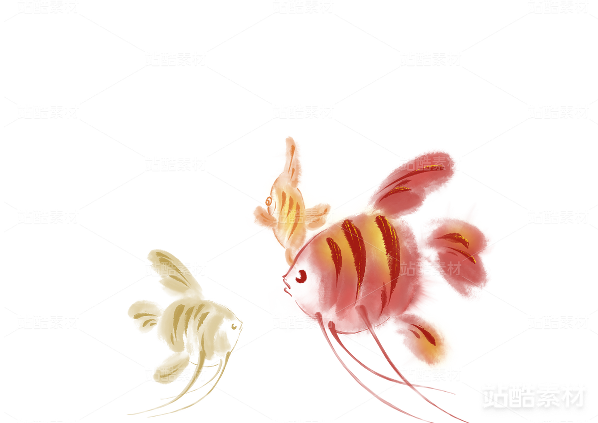 原創(chuàng)國風(fēng)手繪水墨動(dòng)物素材魚（主預(yù)覽-8256） - 未分類 - 站酷設(shè)計(jì)師畫畫的靜思語原創(chuàng)素材 - 站酷ZCOOL