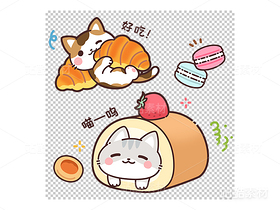 小猫蛋糕贴纸（导航-8573） - 未分类 - 站酷设计师ikutabb原创素材 - 站酷ZCOOL