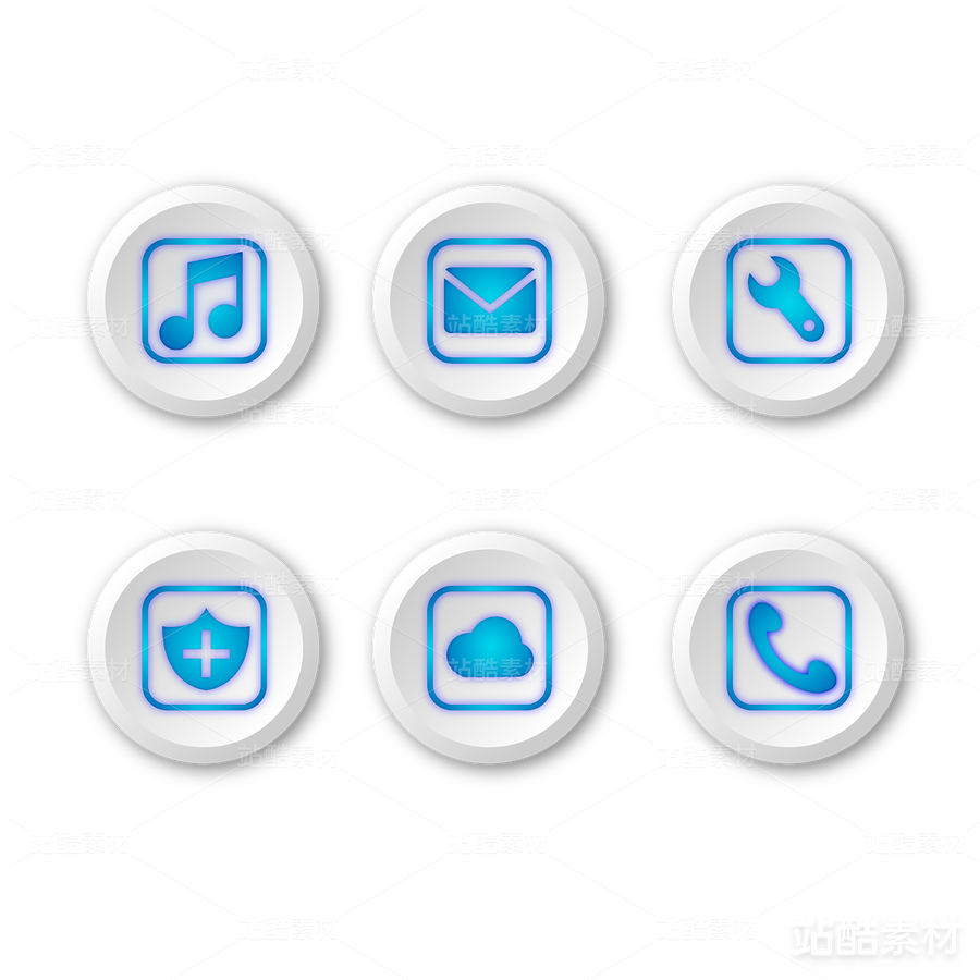 矢量立体简约UI蓝白图标（主预览-8772） - 未分类 - 站酷设计师魂淡HUNDAN原创素材 - 站酷ZCOOL