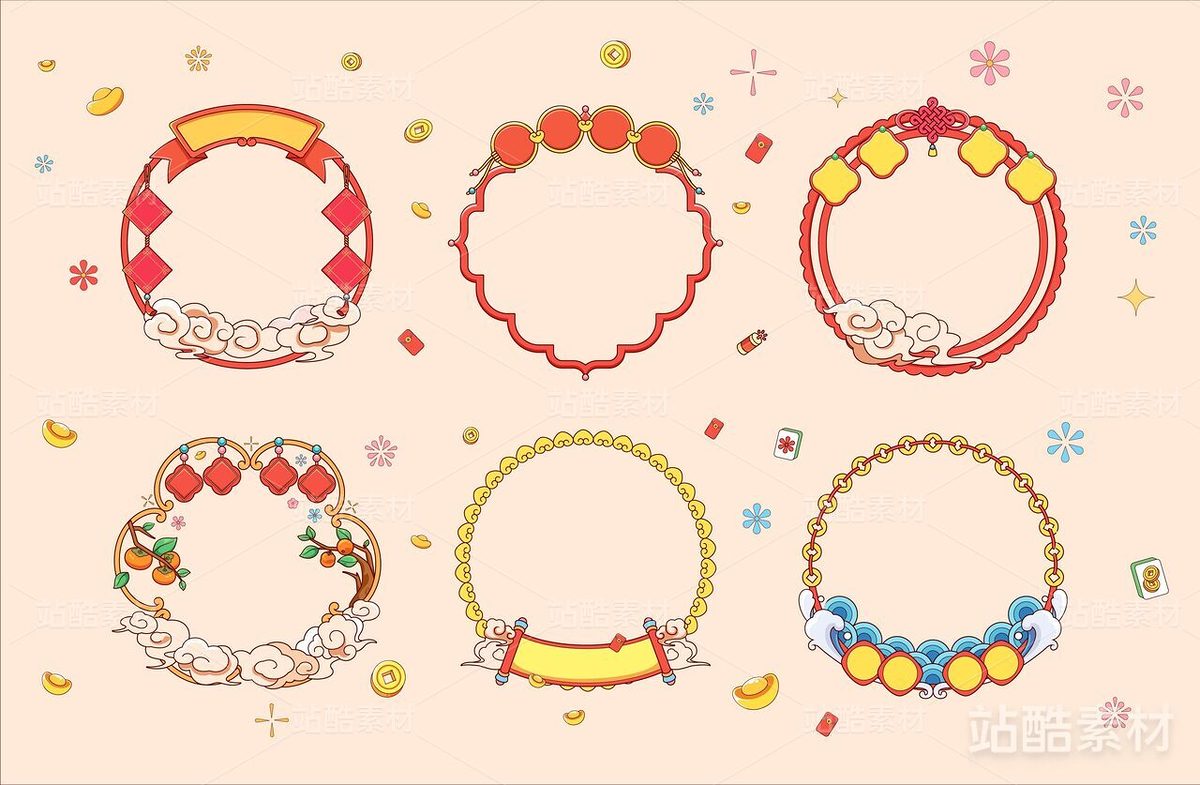 喜慶矢量邊框背景框（主預覽-11091） - 未分類 - 站酷設計師H又又原創(chuàng)素材 - 站酷ZCOOL