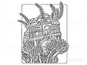 逸想世界-一组丛林树屋小生态（55）（导航-11399） - 未分类 - 站酷设计师孑孓逸士原创素材 - 站酷ZCOOL