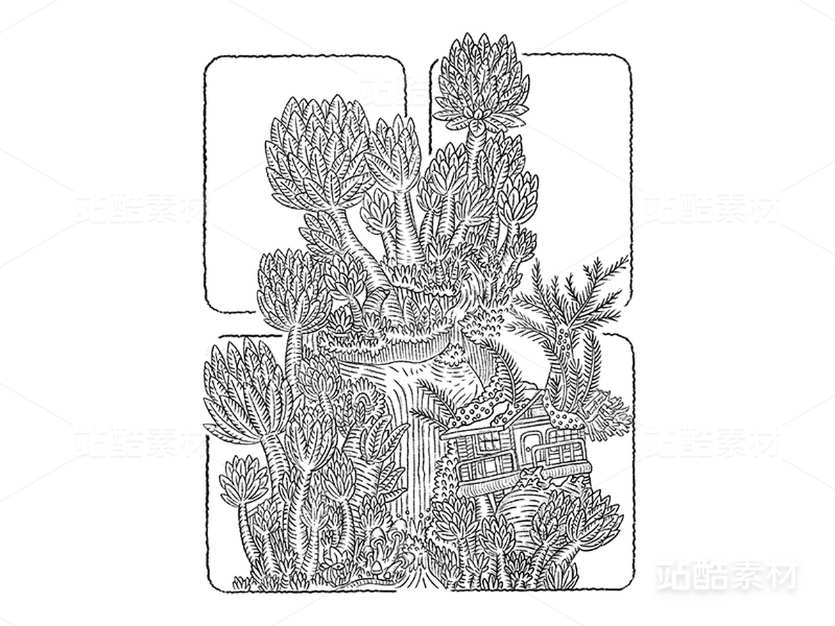 逸想世界-一组丛林树屋小生态（55）（主预览-11398） - 未分类 - 站酷设计师孑孓逸士原创素材 - 站酷ZCOOL