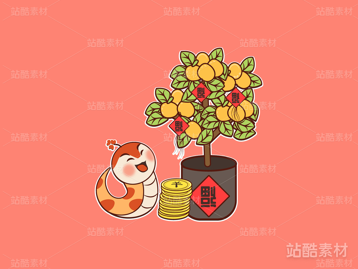十二生肖-可爱蛇（主预览-11784） - 未分类 - 站酷设计师浅夏autumn原创素材 - 站酷ZCOOL