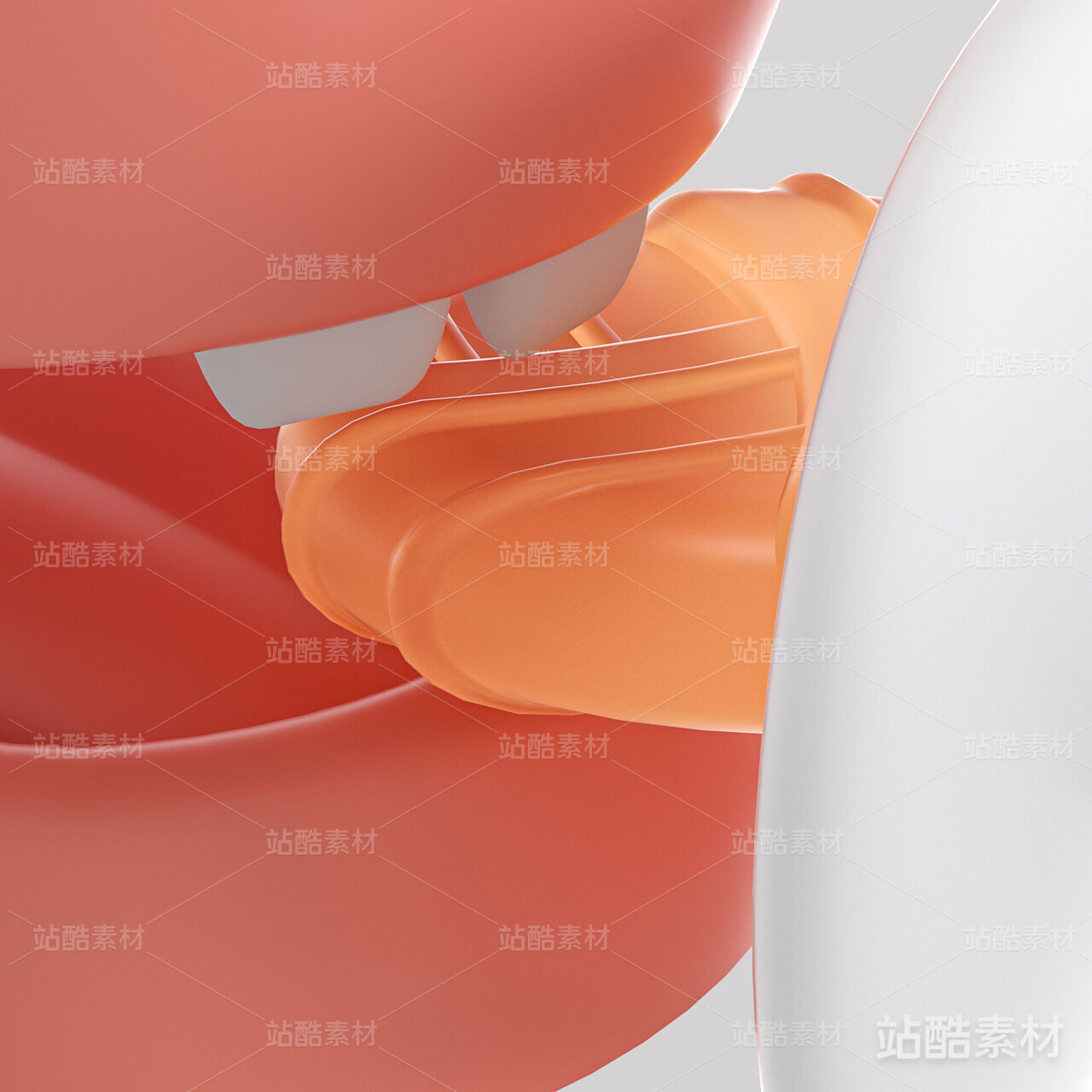 产品渲染婴童牙胶模型磨牙棒嘴巴咬合