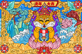 十二生肖——虎年国潮插画(导航-14327) - 未分类 - 站酷设计师瑟琳娜Selina原创素材 - 站酷ZCOOL