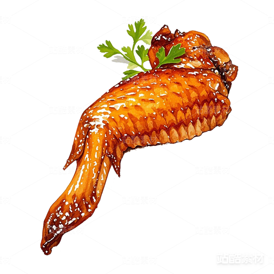 烤雞翅水彩手繪美食素材（主預(yù)覽-16954） - 未分類 - 站酷設(shè)計師心夢創(chuàng)意原創(chuàng)素材 - 站酷ZCOOL