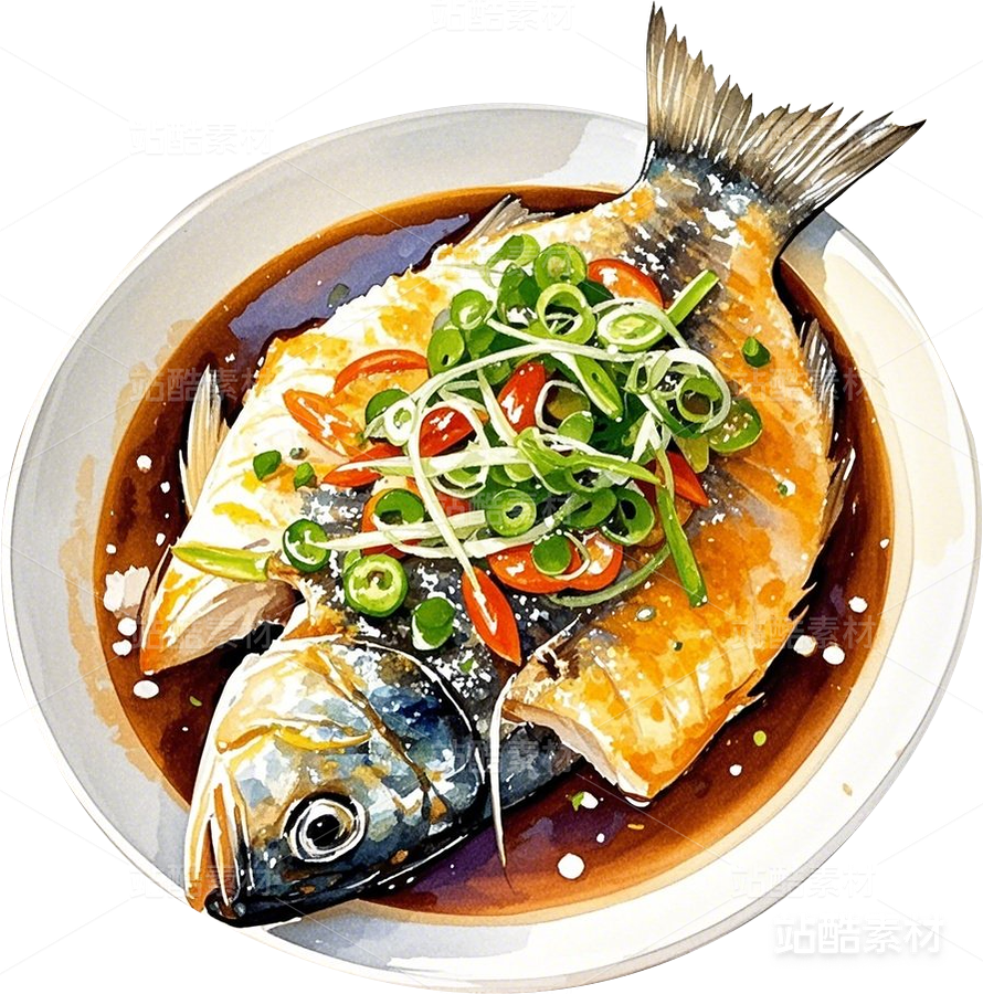 紅燒魚菜品菜單手繪水彩美食素材（主預(yù)覽-17182） - 未分類 - 站酷設(shè)計師心夢創(chuàng)意原創(chuàng)素材 - 站酷ZCOOL