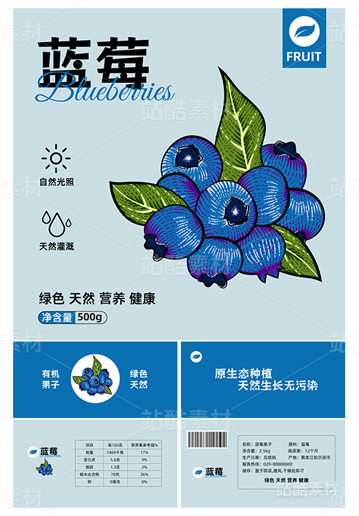蓝莓版画包装设计