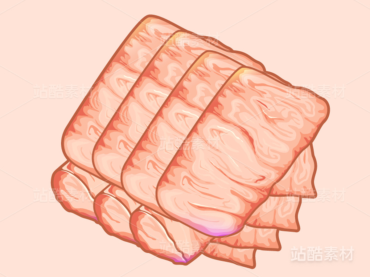 新鲜食材肉切片矢量插画（主预览-18125） - 未分类 - 站酷设计师晓琪插画原创素材 - 站酷ZCOOL