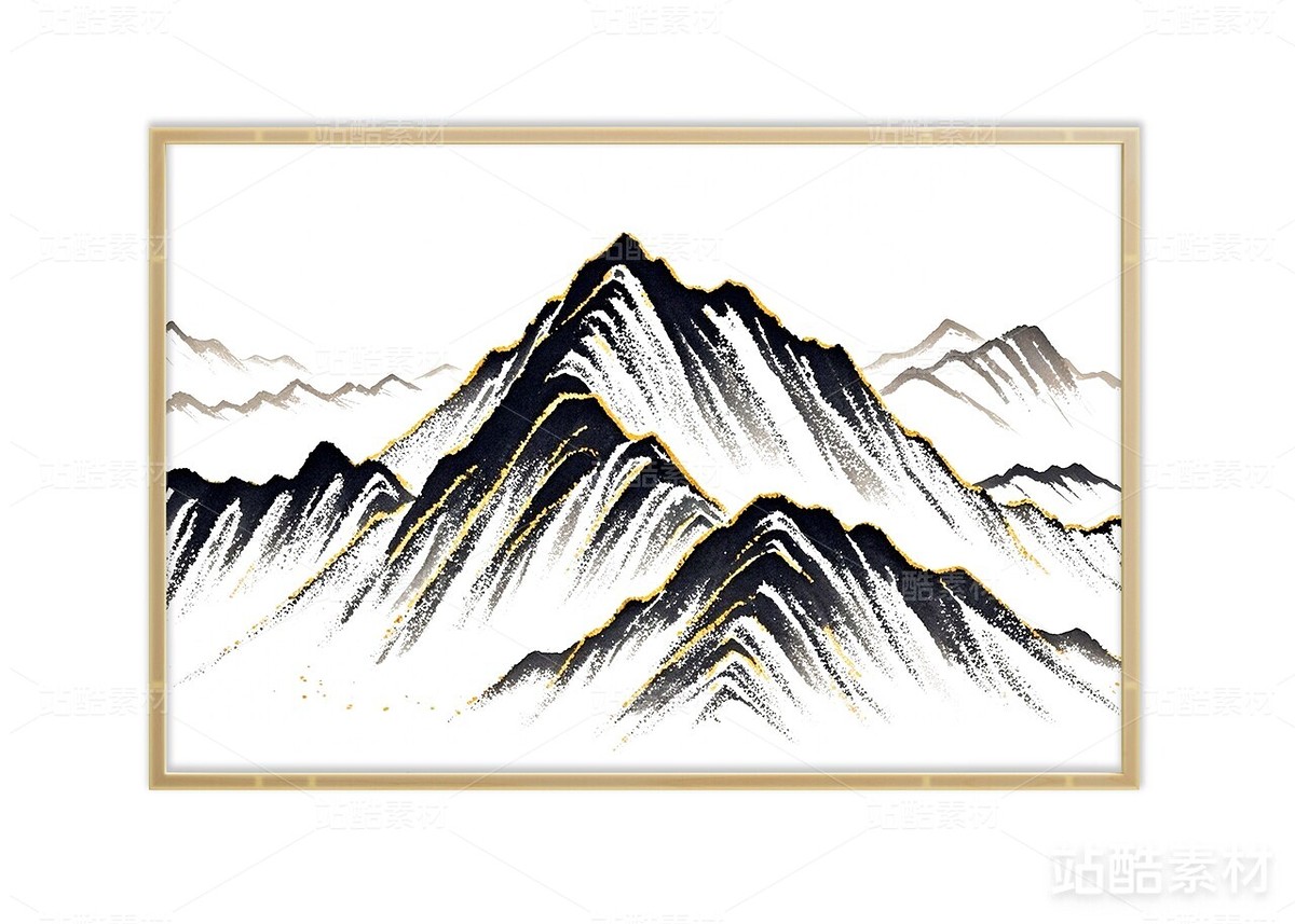 黑金山脉 | 新中式鎏金意境山水画（主预览-21611） - 未分类 - 站酷设计师心梦创意原创素材 - 站酷ZCOOL