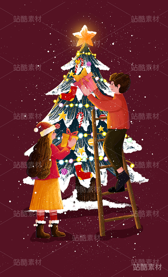 圣诞节系列插画（主预览-25766） - 未分类 - 站酷设计师一只咕咚原创素材 - 站酷ZCOOL