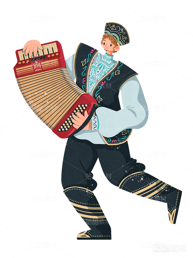 塔塔爾族拉手風(fēng)琴的男性（主預(yù)覽-27498） - 未分類 - 站酷設(shè)計(jì)師歪蹄原創(chuàng)素材 - 站酷ZCOOL