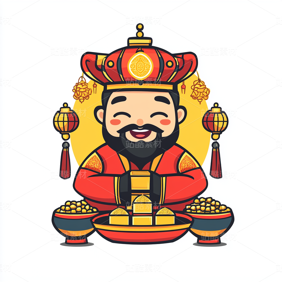 神仙财神灶神卡通形象(主预览-31715) - 未分类 - 站酷设计师野生设计师贝壳原创素材 - 站酷ZCOOL
