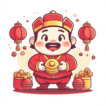 神仙财神灶神卡通形象(导航-31720) - 未分类 - 站酷设计师野生设计师贝壳原创素材 - 站酷ZCOOL