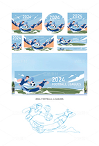 足球联赛活动插画主KV（导航-36934） - 未分类 - 站酷设计师AUSHEM品牌设计原创素材 - 站酷ZCOOL