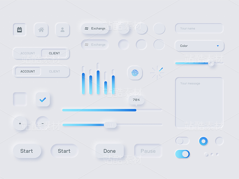 新拟态风格 UI设计组件库