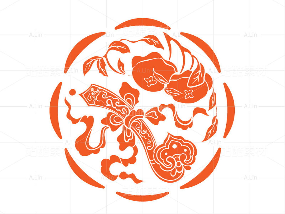 传统纹样 事事如意纹 柿子 如意 祥云（主预览-41013） - 未分类 - 站酷设计师A_霖原创素材 - 站酷ZCOOL