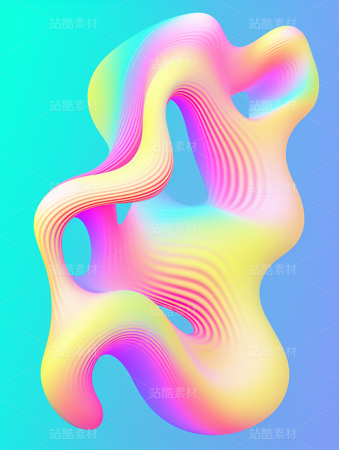 彩色渐变几何艺术酸性设计荧光质感（主预览-42806） - 未分类 - 站酷设计师AIGC微微原创素材 - 站酷ZCOOL
