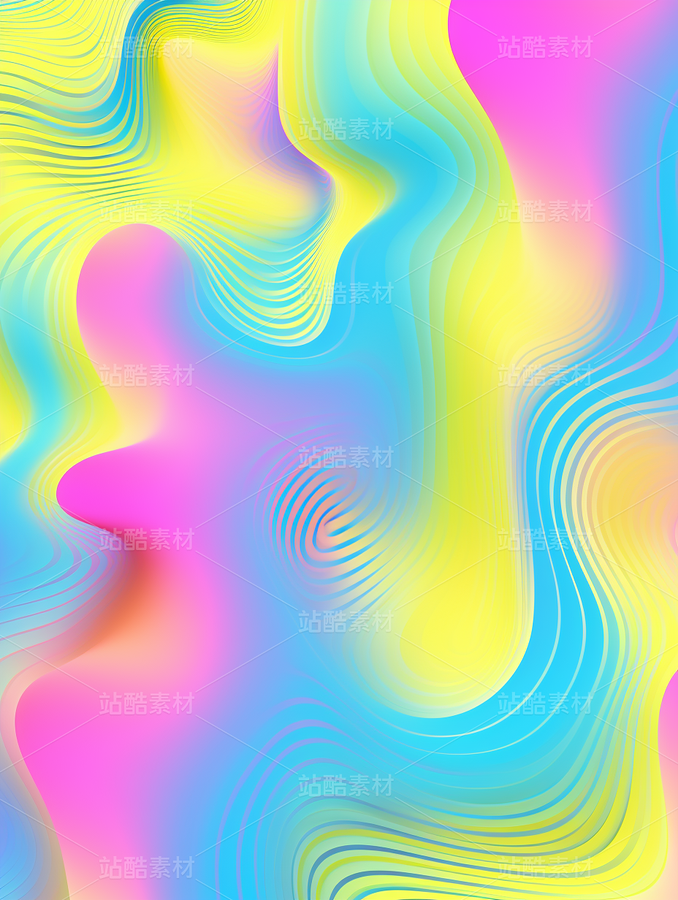 彩色渐变几何艺术酸性设计荧光质感（主预览-42805） - 未分类 - 站酷设计师AIGC微微原创素材 - 站酷ZCOOL